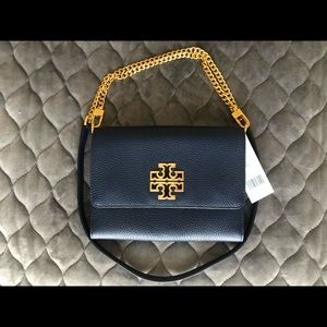 Tory Burch Navy Britten chain wallet/crossbody